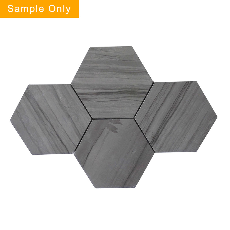 6-in Athens Gray Hexagon Honed Mosaic Floor and Wall Tile - Sample (Product Shown is Full Size)