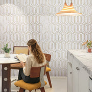 Arrows-Calacatta Gold with Gold Metal Accents 12-in x 9-in Polished Waterjet Mosaic Wall Tile( 3.55 sq. ft. /Box )