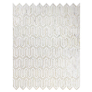 Arrows-Calacatta Gold with Gold Metal Accents 12-in x 9-in Polished Waterjet Mosaic Wall Tile( 3.55 sq. ft. /Box )