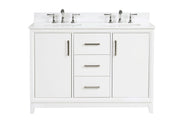 Luton 48" double Vanity With Crystal White Quartz Stone Top