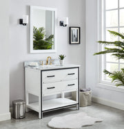 Hendrick 36" Soft White Vanity With Marmara Marble Top