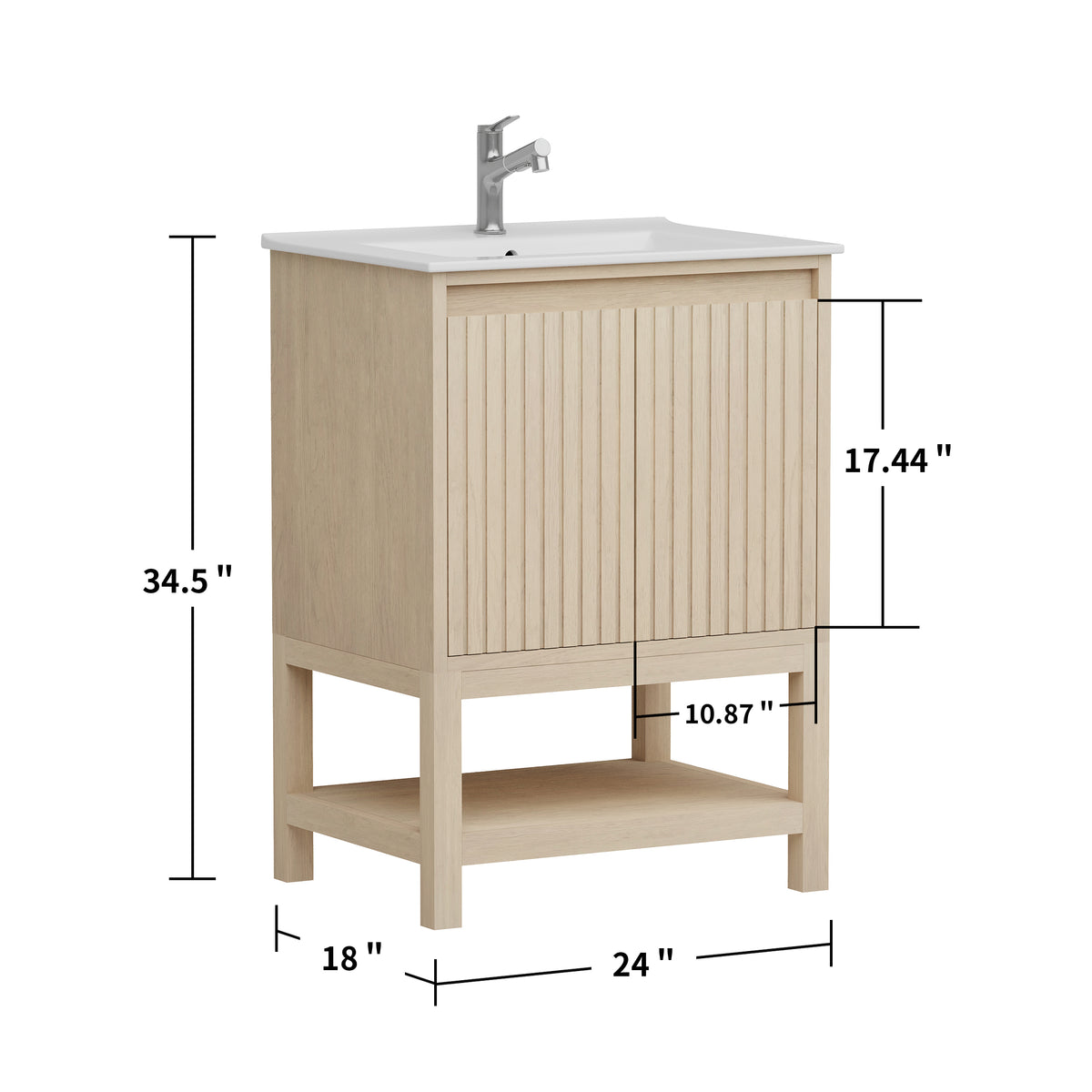 Mena 24" Single Vanity With Porcelain Top
