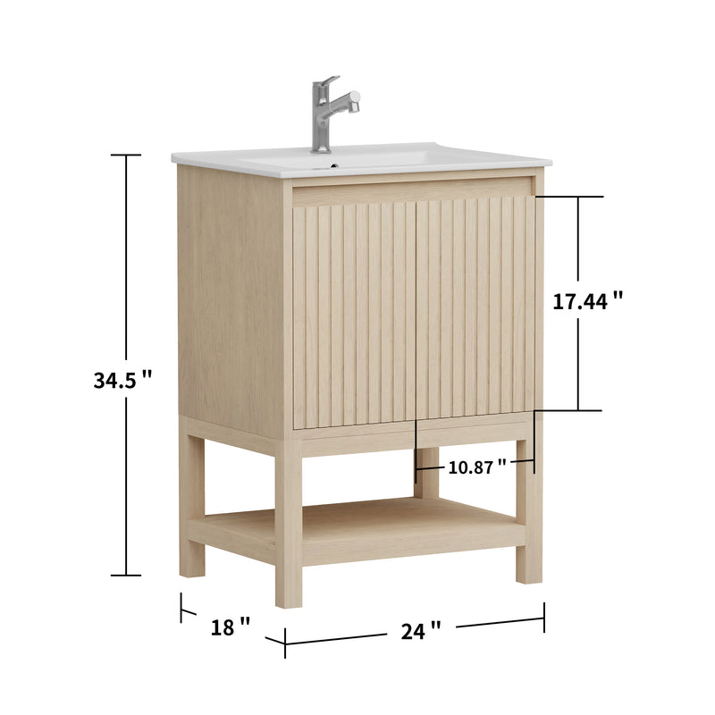 Mena 24" Single Vanity With Porcelain Top