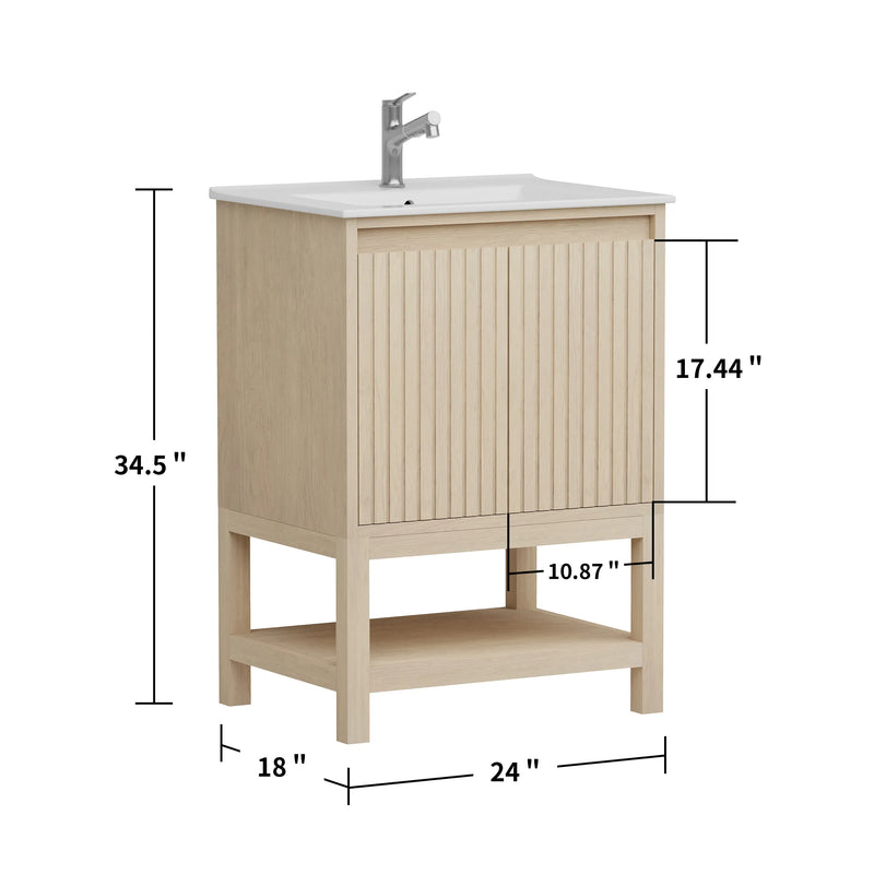 Mena 24" Single Vanity With Porcelain Top