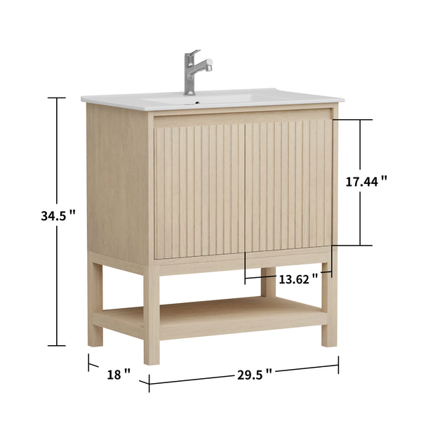 Mena 30" Single Vanity With Porcelain Top