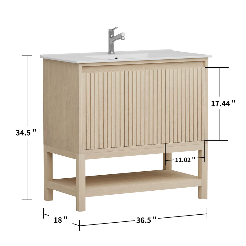 Mena 36" Single Vanity With Porcelain Top