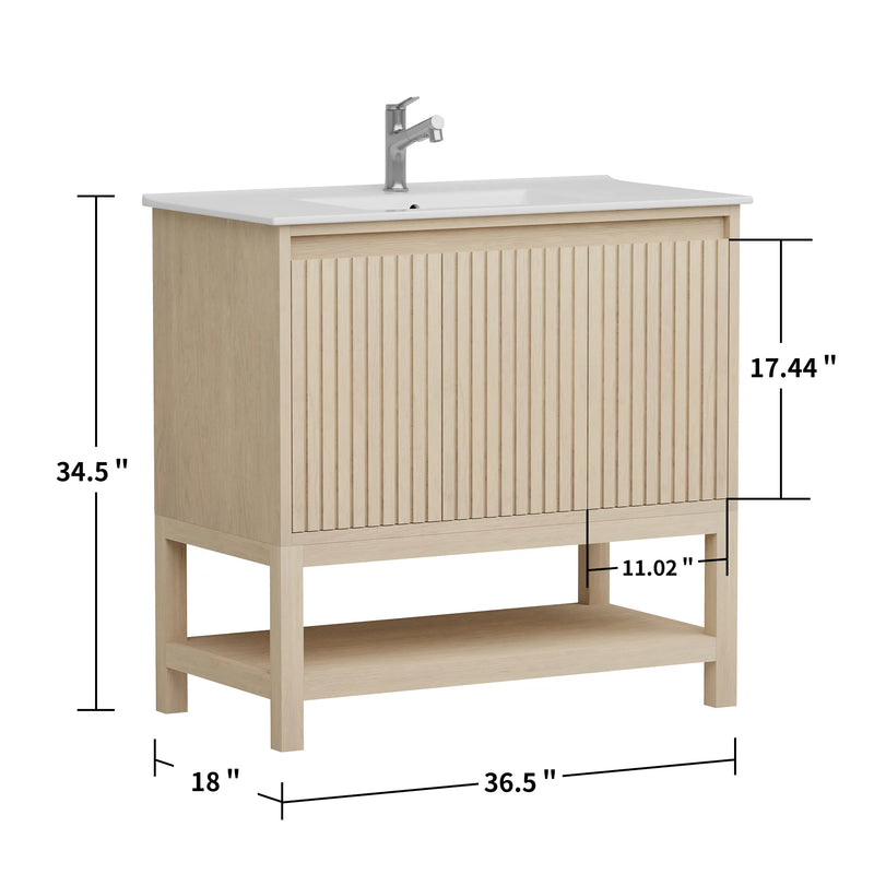 Mena 36" Single Vanity With Porcelain Top