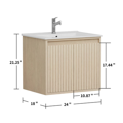 WM-Mena 24" Single Vanity With Porcelain Top