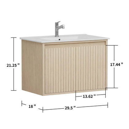 WM-Mena 30" Single Vanity With Porcelain Top