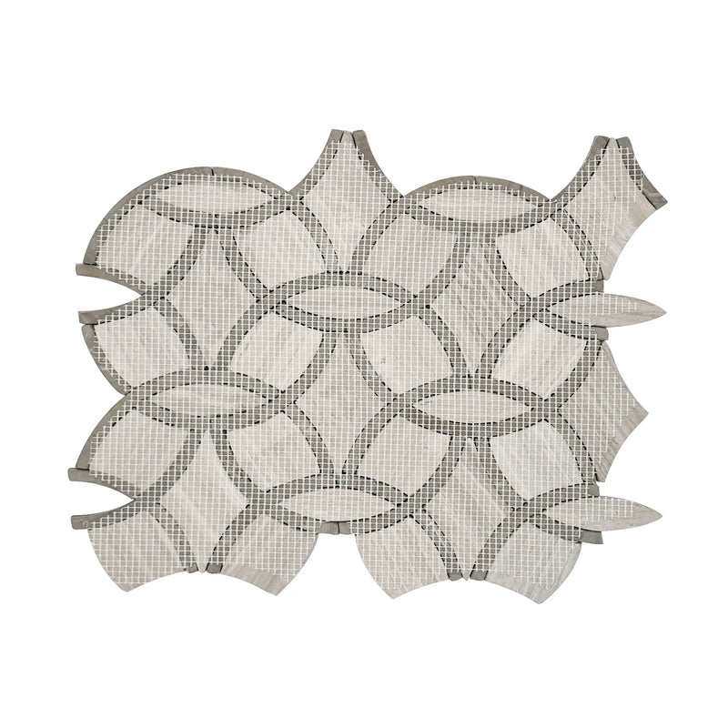 WW & Athens Gray Interlocking Circles 9-1/2-in x 14-1/2-in Polished Waterjet Mosaic Floor and Wall Tile( 4.8 sq. ft. /Box )