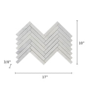 Oriental White 17-in x 10-in Honed Herringbone Marble Mosaic Floor and Wall Tile( 5.9 sq. ft. /Box )