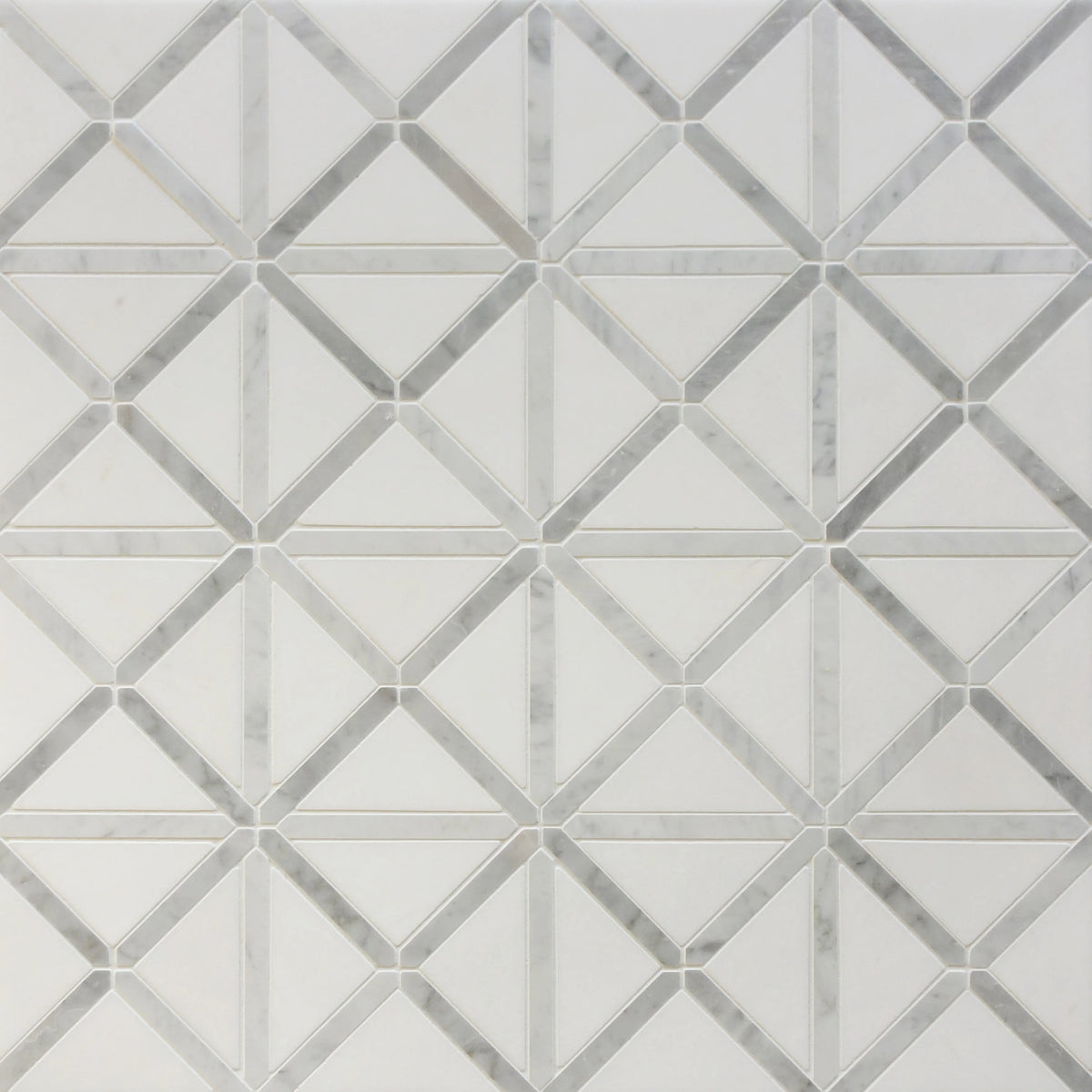 Bianco Carrara/Thassos White X Pattern 12-in x 12-in Polished Marble Waterjet Mosaic Floor and Wall Tile( 5 sq. ft. /Box )