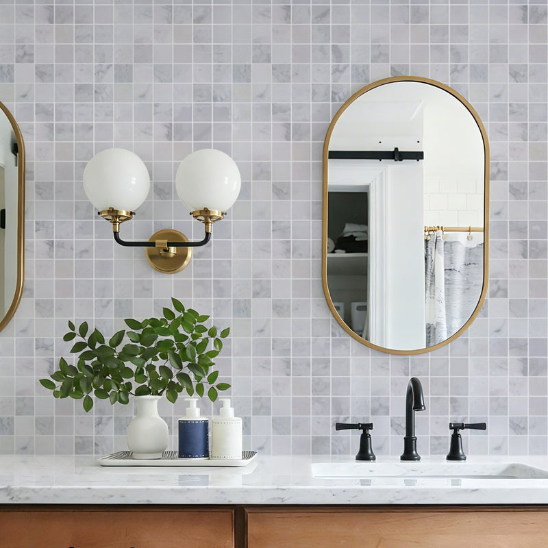 2-in Calacatta 12-in x 12-in Polished Marble Mosaic Floor and Wall Tile( 5 sq. ft. /Box )