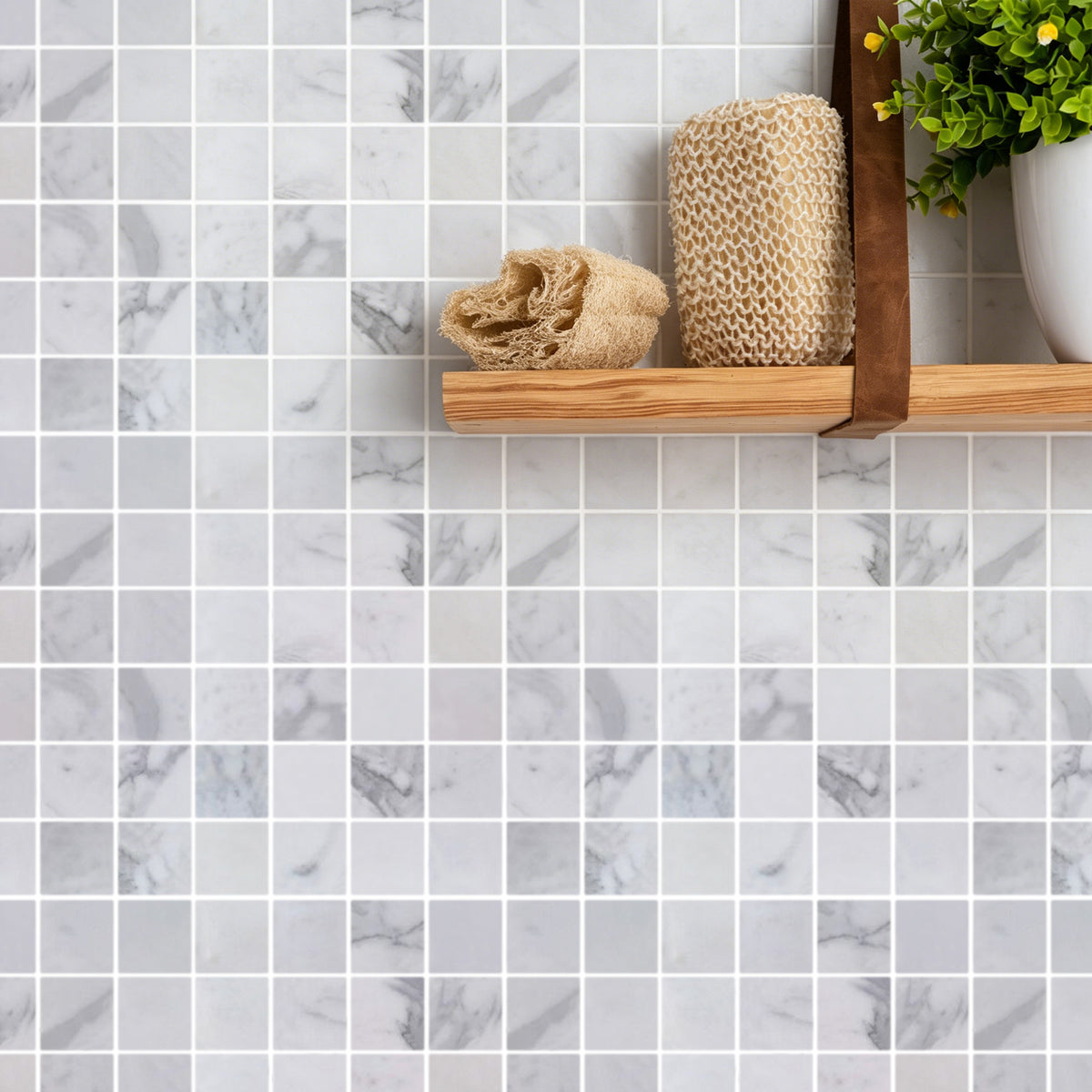 2-in Calacatta 12-in x 12-in Polished Marble Mosaic Floor and Wall Tile( 5 sq. ft. /Box )