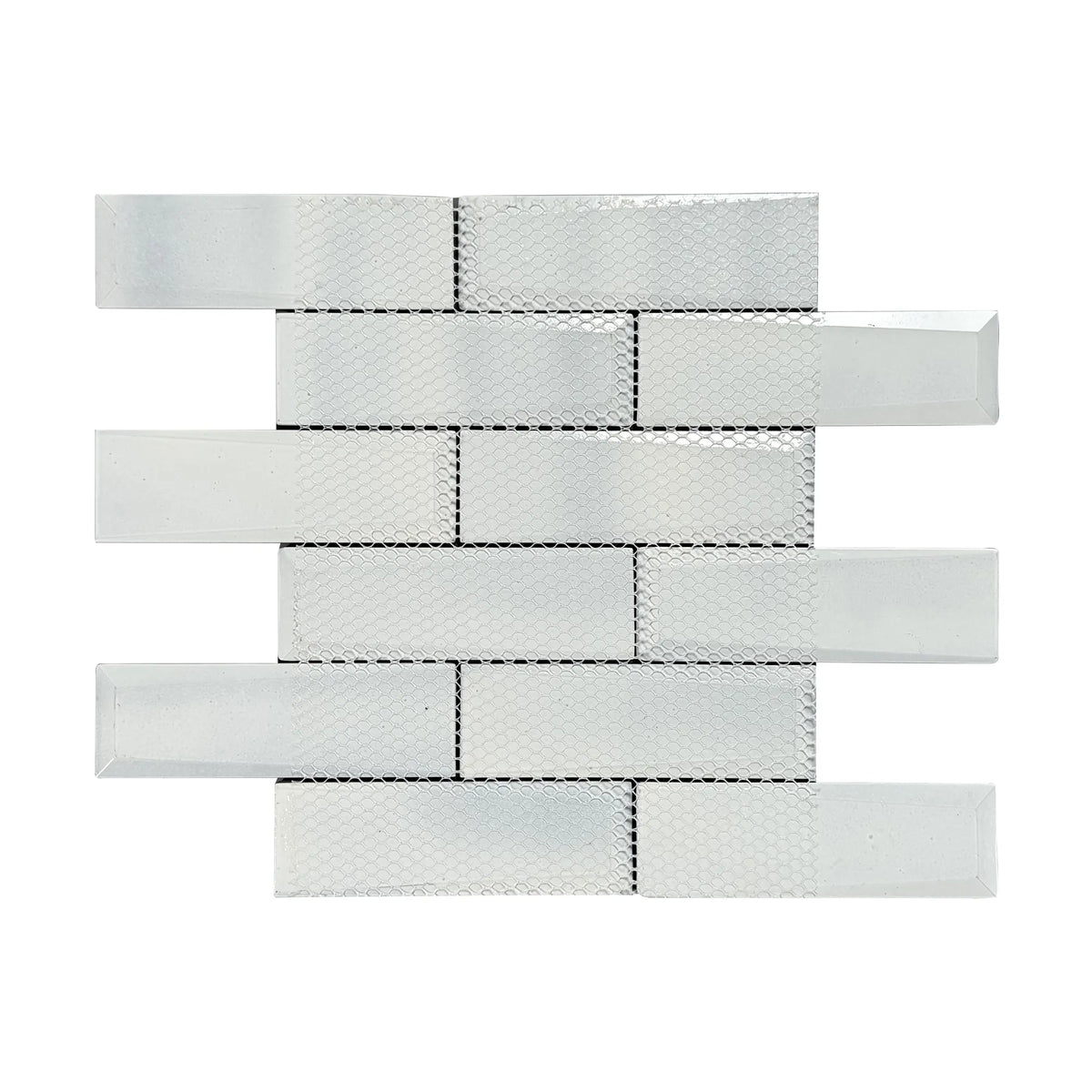 Blue & Gray Wood  Grain 12-in x 12-in 3D Glass Mosaic Wall Tile( 10 sq. ft. /Box )