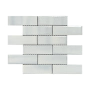 Blue & Gray Wood  Grain 12-in x 12-in 3D Glass Mosaic Wall Tile( 10 sq. ft. /Box )