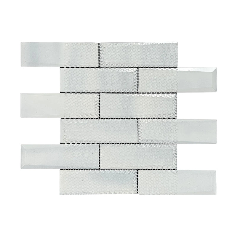 Blue & Gray Wood  Grain 12-in x 12-in 3D Glass Mosaic Wall Tile( 10 sq. ft. /Box )
