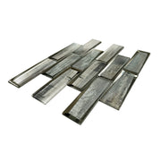 Blue & Gray Wood  Grain 12-in x 12-in 3D Glass Mosaic Wall Tile( 10 sq. ft. /Box )