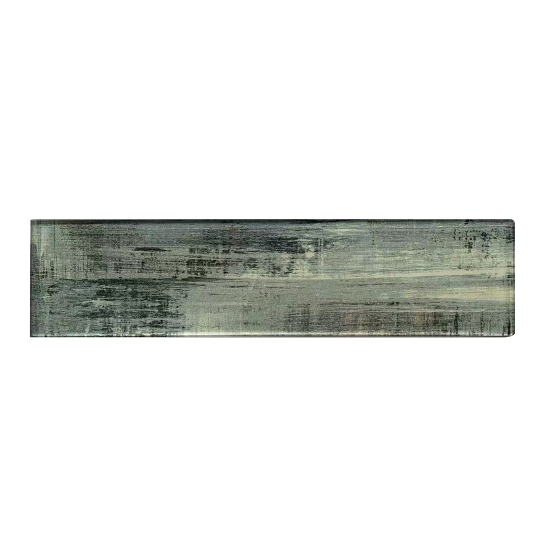 Blue & Gray Wood Grain 3-in x 12-in 3D Glass Tile( 5 sq. ft. /Box )