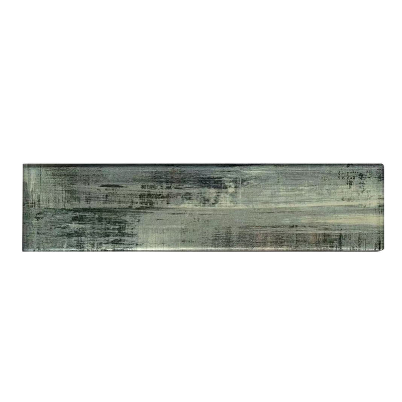 Blue & Gray Wood Grain 3-in x 12-in 3D Glass Tile( 5 sq. ft. /Box )