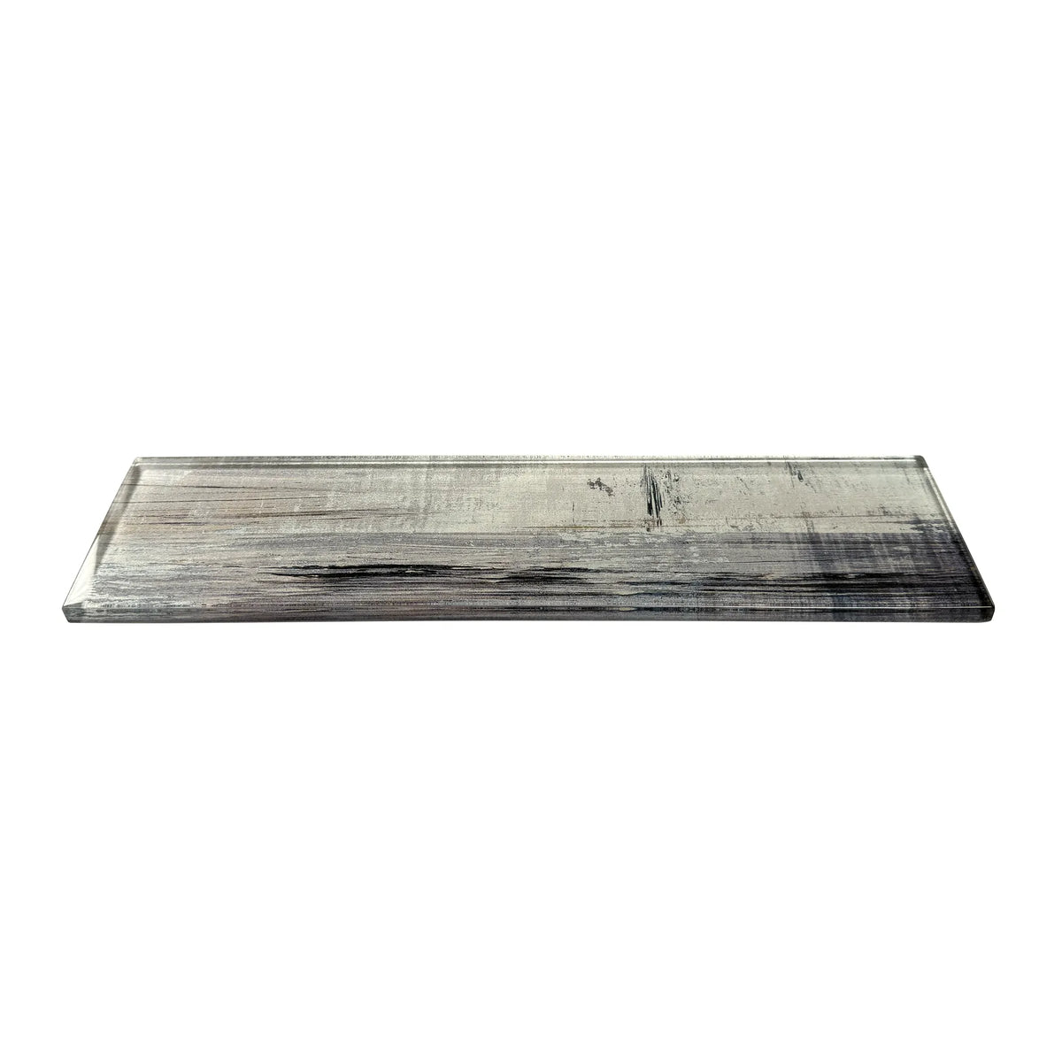 Blue & Gray Wood Grain 3-in x 12-in 3D Glass Tile( 5 sq. ft. /Box )