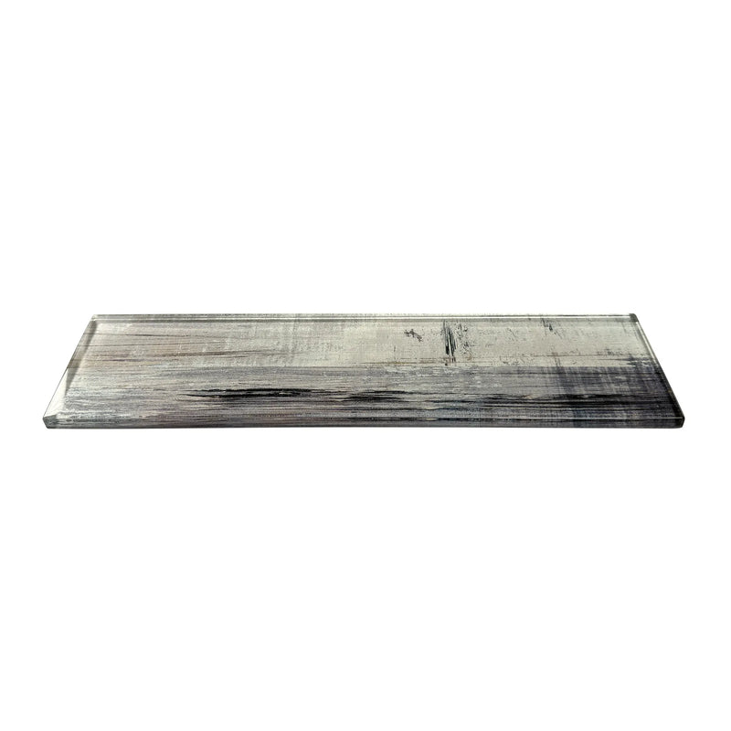 Blue & Gray Wood Grain 3-in x 12-in 3D Glass Tile( 5 sq. ft. /Box )