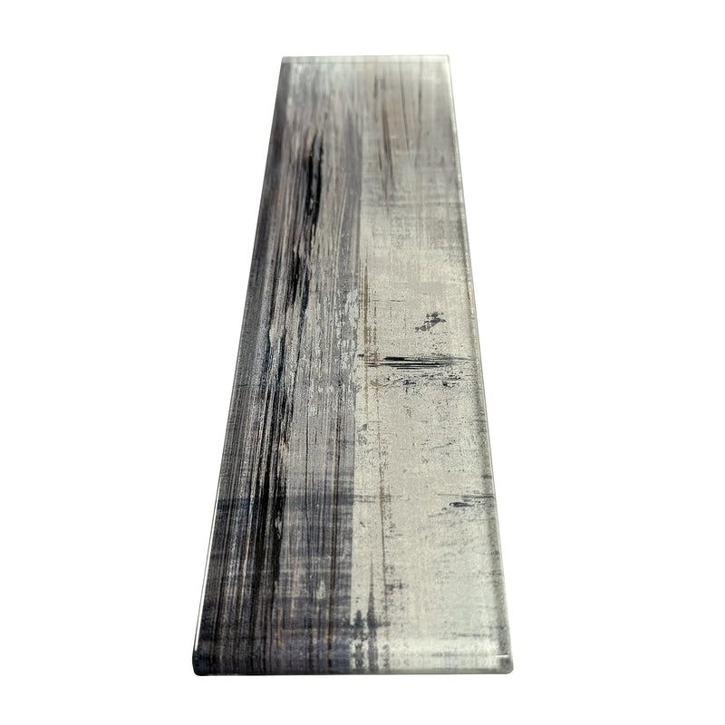 Blue & Gray Wood Grain 3-in x 12-in 3D Glass Tile( 5 sq. ft. /Box )