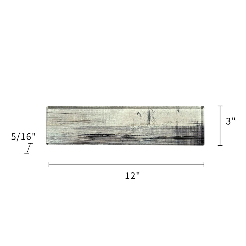 Blue & Gray Wood Grain 3-in x 12-in 3D Glass Tile( 5 sq. ft. /Box )