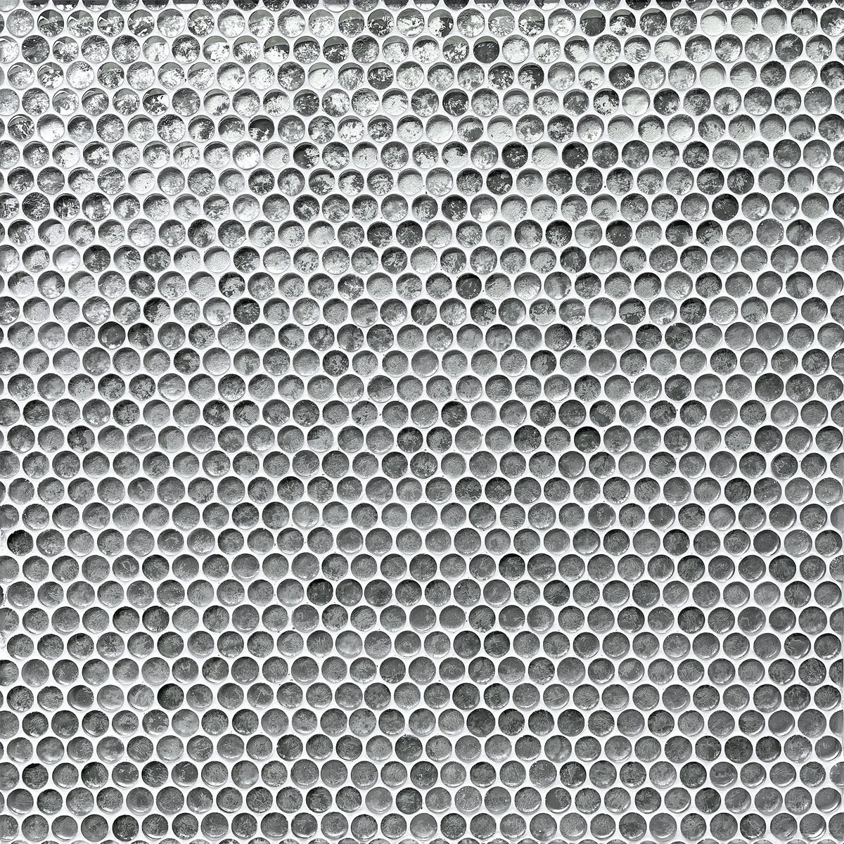 Blue & Gray Textured Penny Round 12-in x 12-in Glass Mosaic Wall Tile ( 10 sq. ft. /Box )
