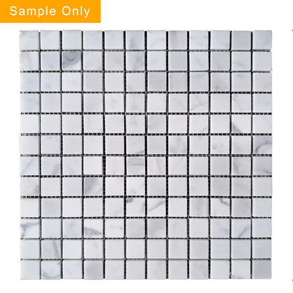 1-in Calacatta Polished Marble Mosaic Floor and Wall Tile - Sample (Product Shown is Full Size)