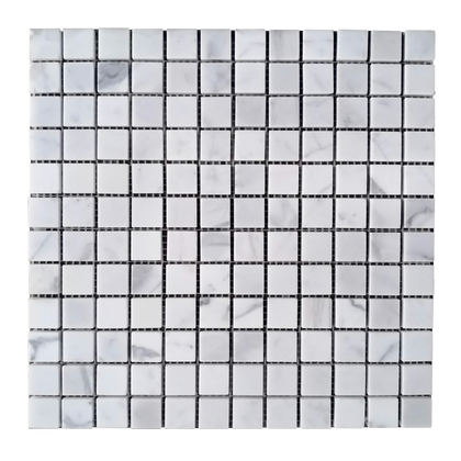 Single Calacatta Polished Marble Mosaic Tile – 12x12 inch natural marble tile with elegant veining