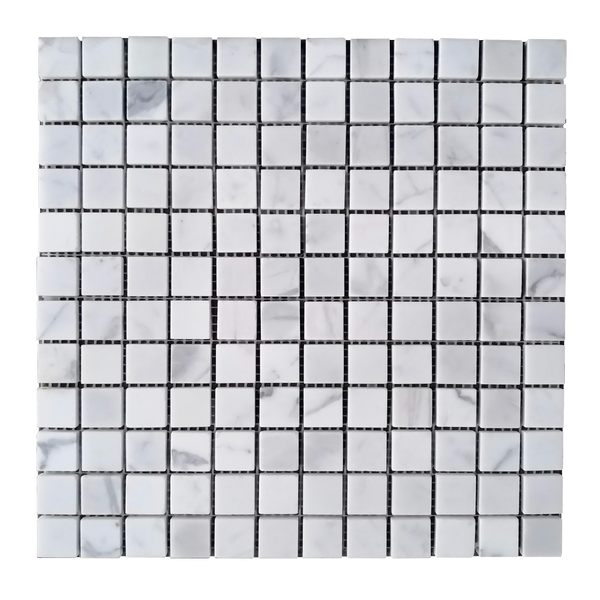 Calacatta 12-in x 12-in Polished Marble Mosaic Floor and Wall Tile(1-sq. ft/ Piece)