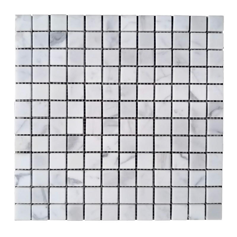 Single Calacatta Polished Marble Mosaic Tile – 12x12 inch natural marble tile with elegant veining