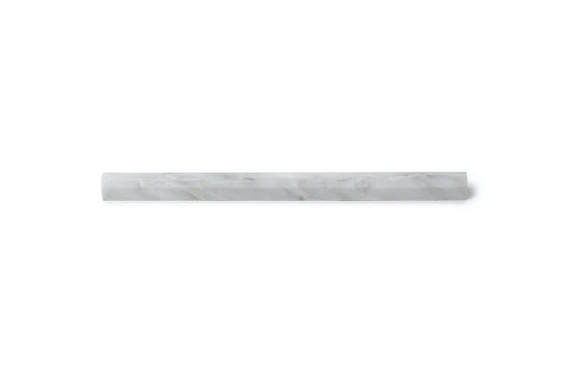 Oriental White 3/4-in x 12-in Polished Marble Pencil Molding Trim