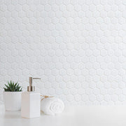 White - 2-in Hexagon 12-in x 12-in Matte Porcelain Mosaic Floor and Wall Tile( 20 sq. ft. /Box )