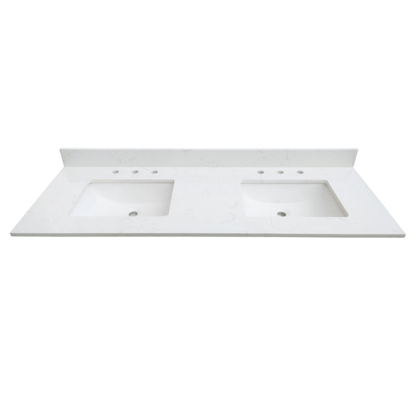 73" Carrara Quartz Vanity Top Sink
