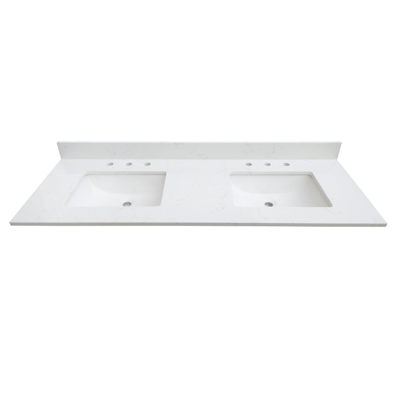 73" Carrara Quartz Vanity Top Sink