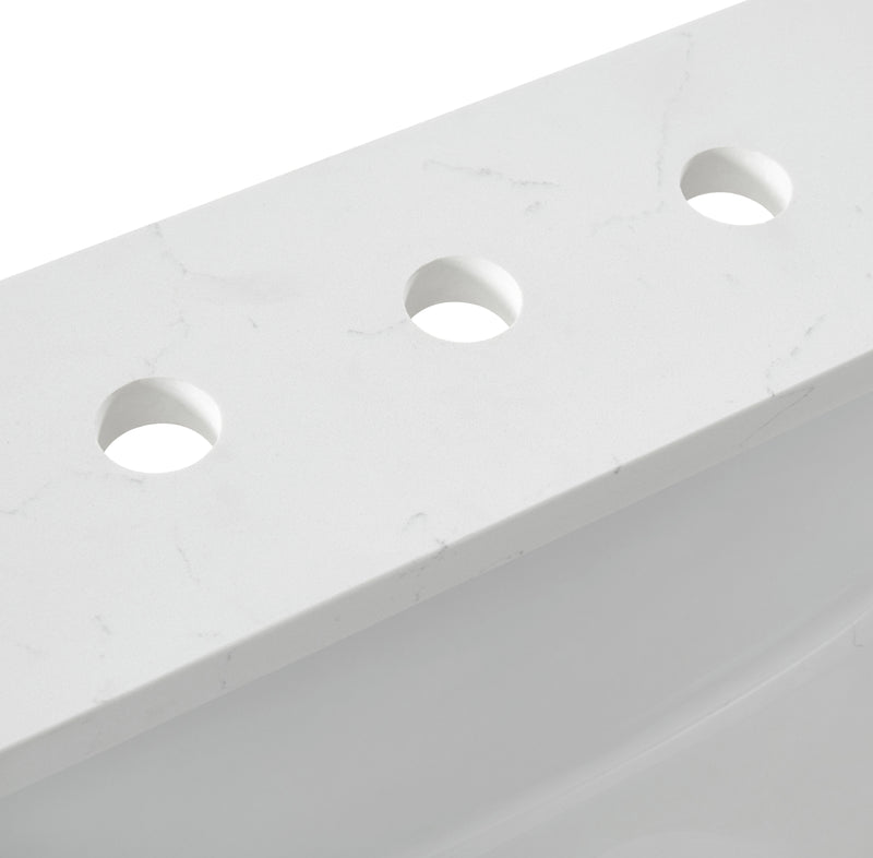 61" Carrara Quartz Vanity Top with Sink