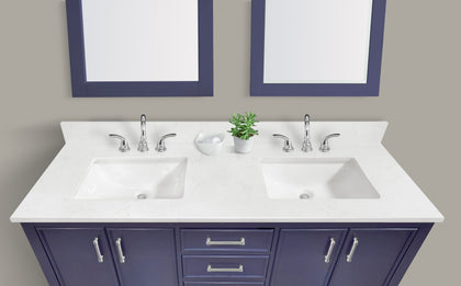 61" Carrara Quartz Vanity Top with Sink