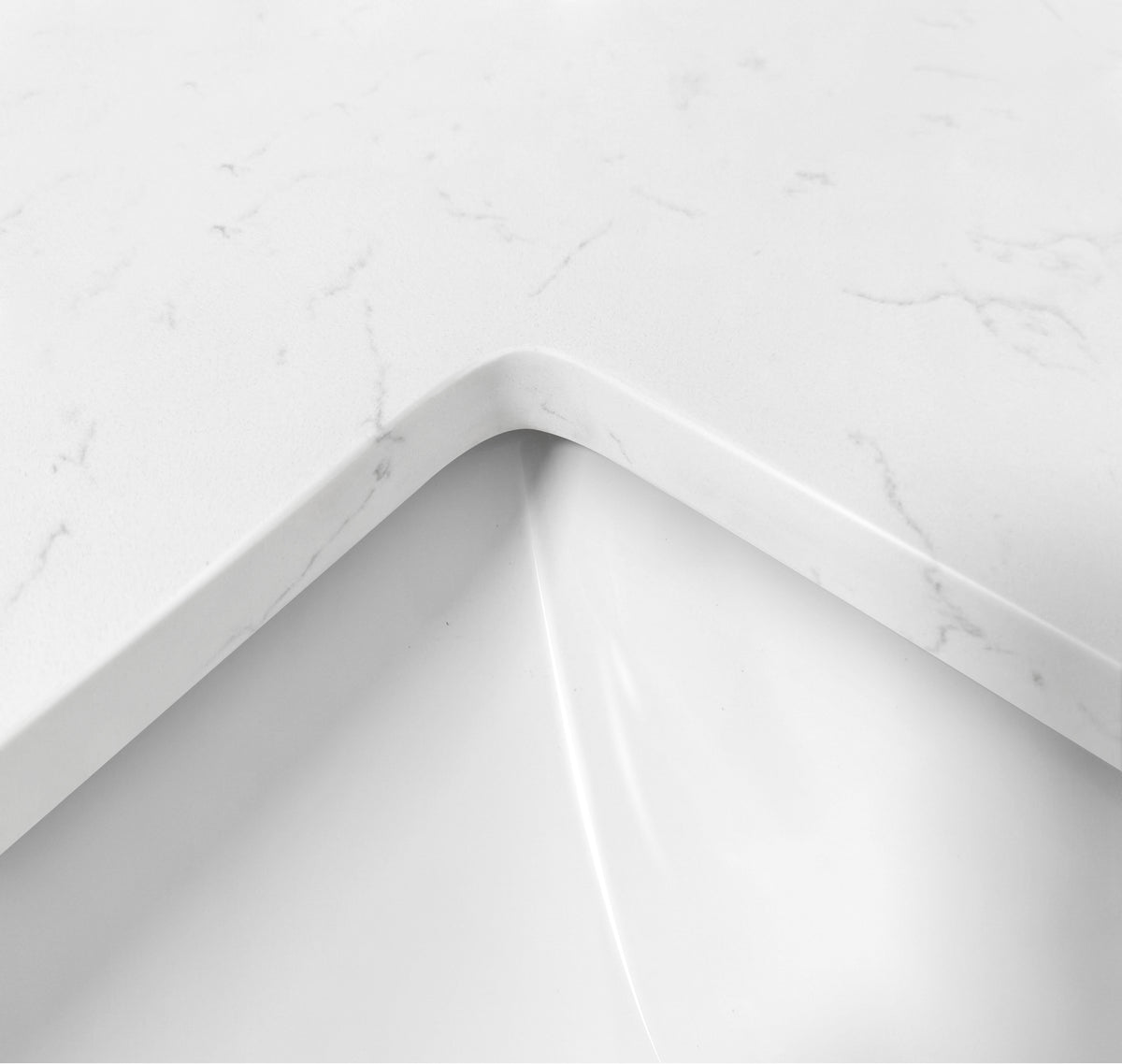 61" Carrara Quartz Vanity Top with Sink
