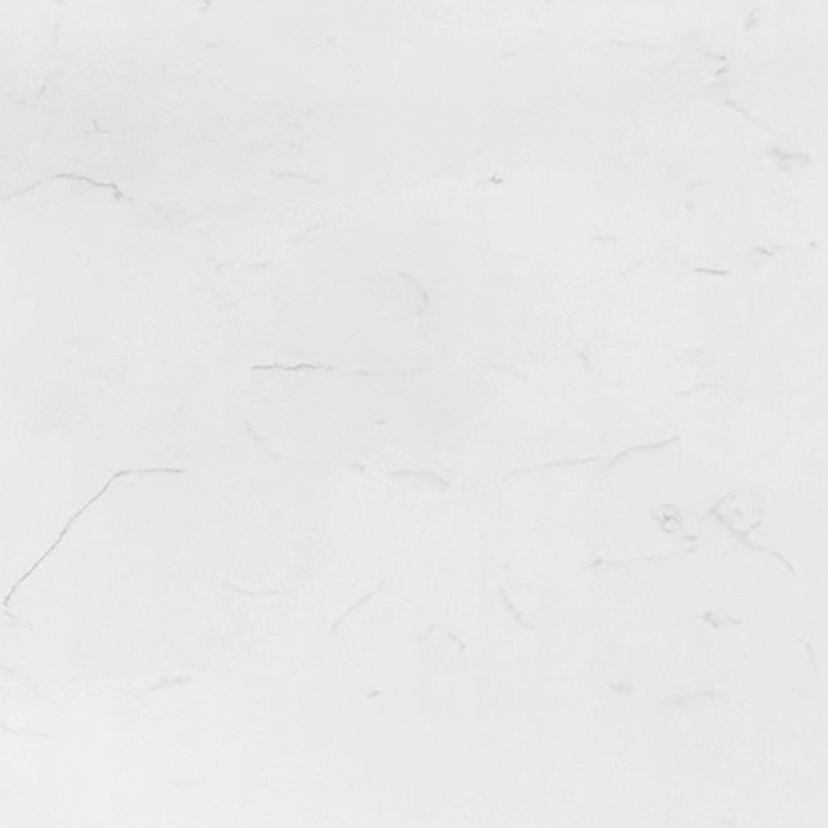 Carrara quartz vanity top sink surface showcasing the stunning marble-like appearance and elegant design.