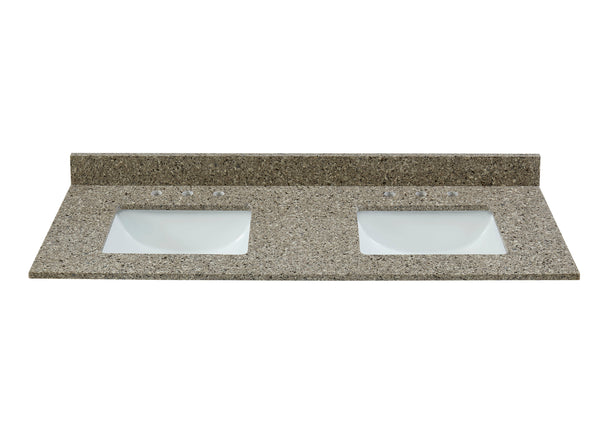 61” Castle Rock Quartz Vanity Top Sink