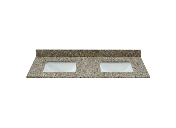 61” Castle Rock Quartz Vanity Top Sink