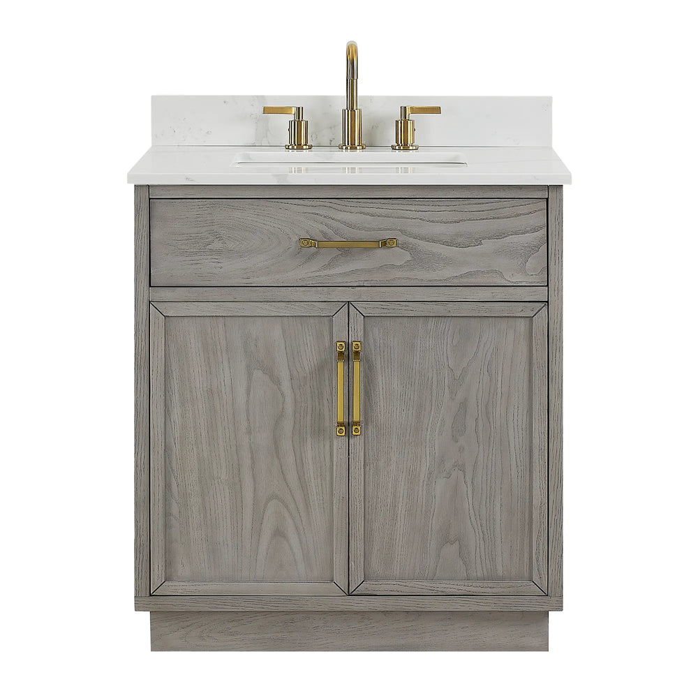 Denton 30" Single Vanity With Calacatta Quartz Top