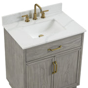 Denton 30" Single Vanity With Calacatta Quartz Top