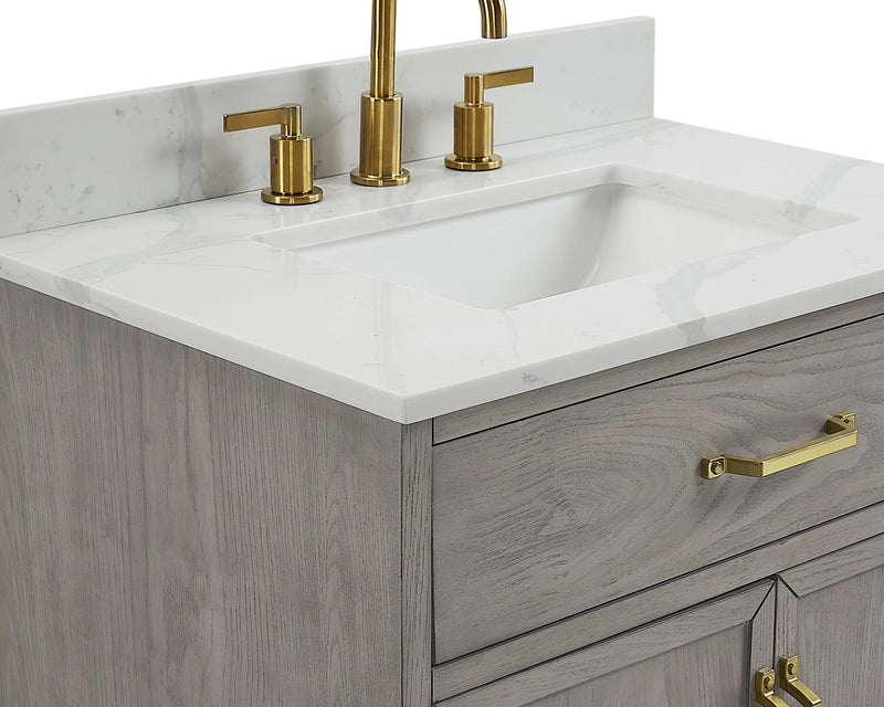 Denton 30" Single Vanity With Calacatta Quartz Top