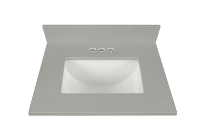 37" Earth Gray Quartz Vanity Top with Sink