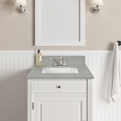 37" Earth Gray Quartz Vanity Top with Sink