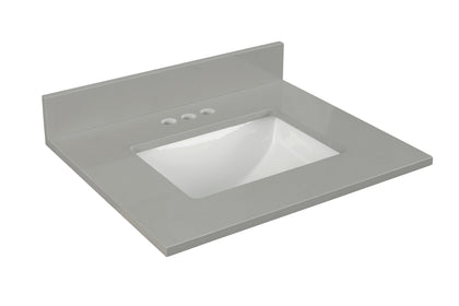25" Earth Gray Quartz Vanity Top with Sink