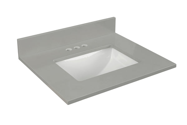 31" Earth Gray Quartz Vanity Top Sink